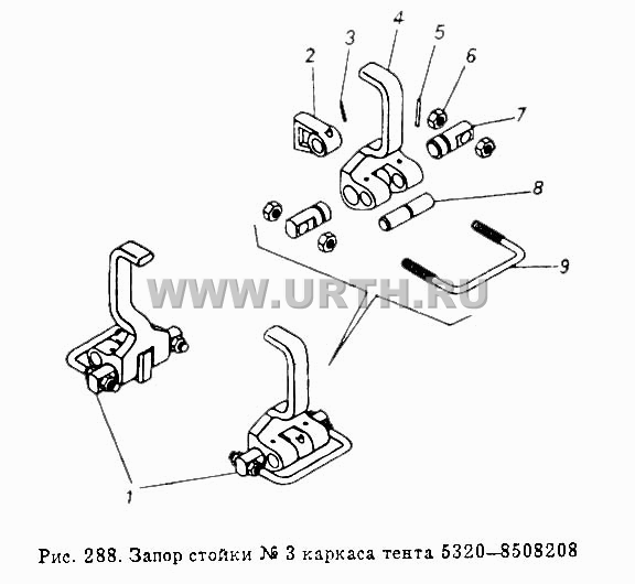 Запор стойки № 3 каркаса тента  5320-8508208