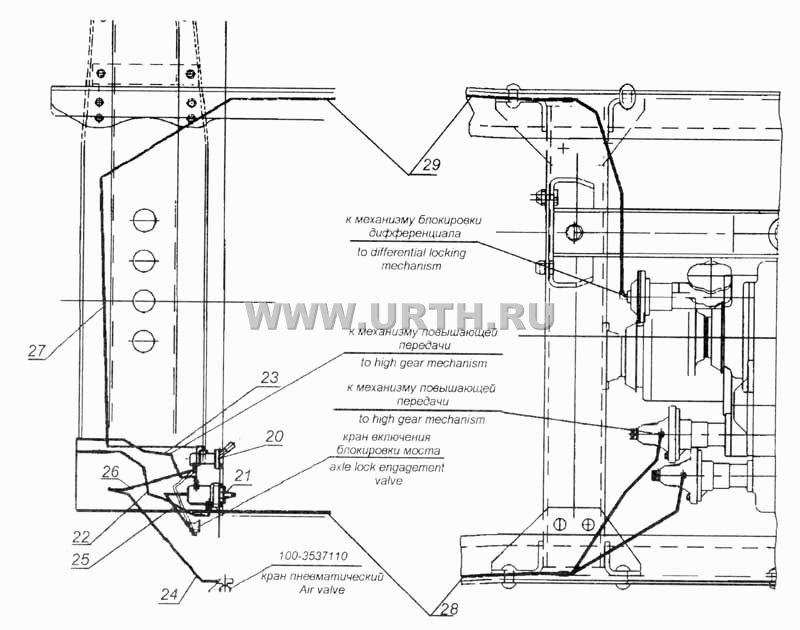 Установка управления раздаточной коробки Установка управления раздаточной коробки