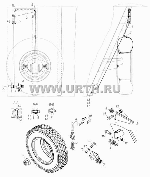 Установка запасного колеса Установка запасного колеса