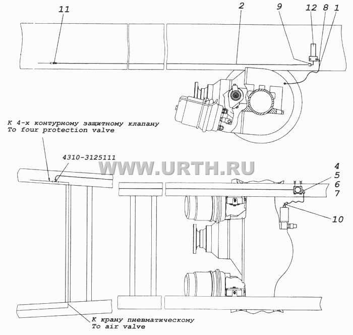 Привод блокировки межколесного дифференциала