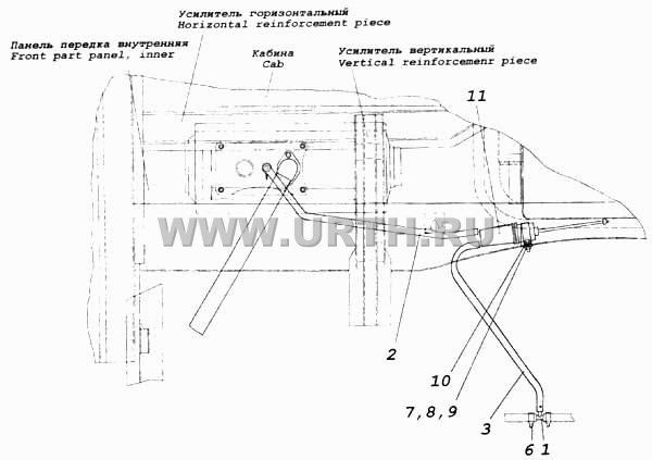 Установка насоса, топливопроводов отопителя ОН-32Д-24