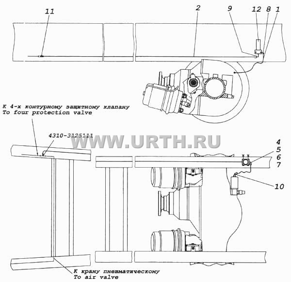 Привод блокировки межколесного дифференциала
