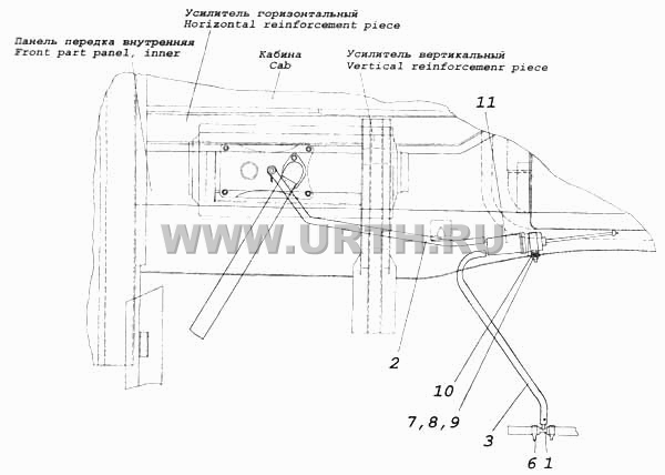 Установка насоса, топливопроводов отопителя ОН-32Д-24
