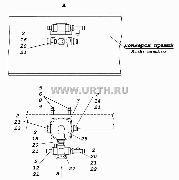 Установка ускорительного клапана Установка ускорительного клапана