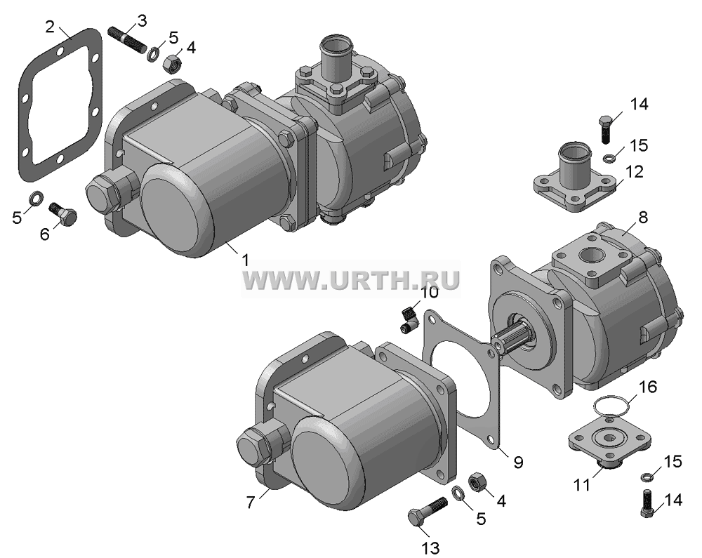 5511-4202001-20СБ Установка коробки отбора мощности с насосом