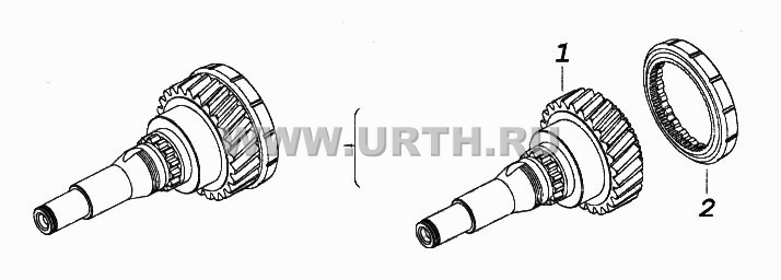 Вал первичный коробки передач с зубчатой муфтой
