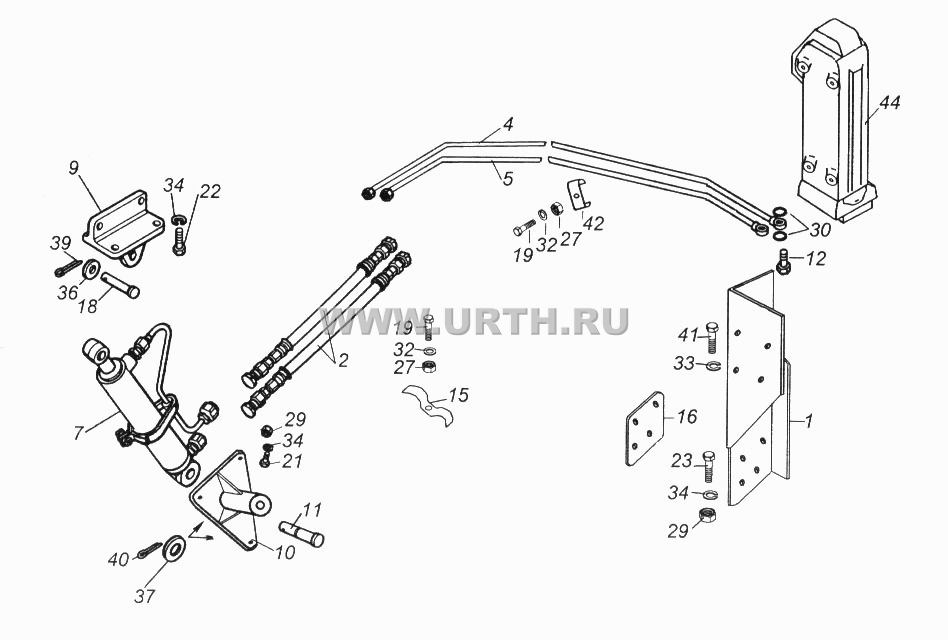 Установка механизма опрокидывания кабины
