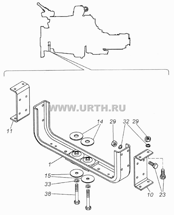 Опора передняя с подушками