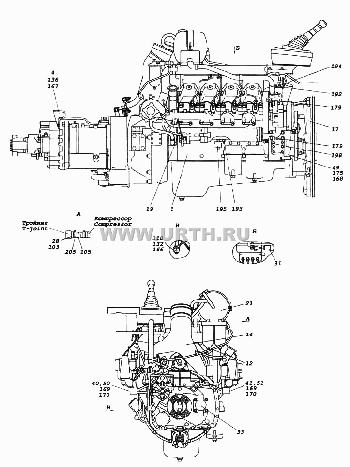 Агрегат силовой 740.51-320,укомплектованный для установки на автомобиль
