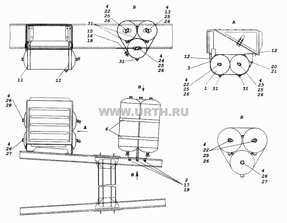 Установка воздушных ресиверов