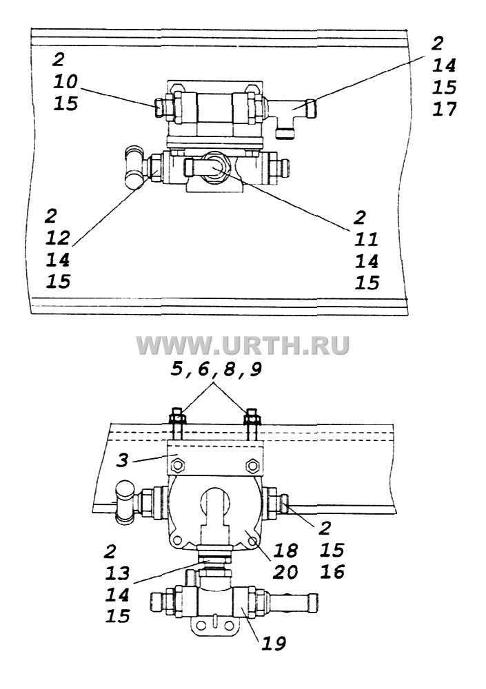 Установка ускорительного клапана
