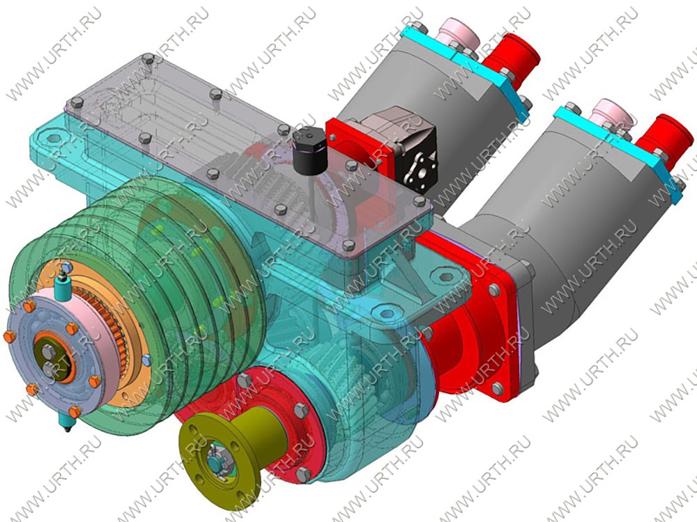 Раздаточная коробка УРБ-2А-2 (2-65-00) вид 3D